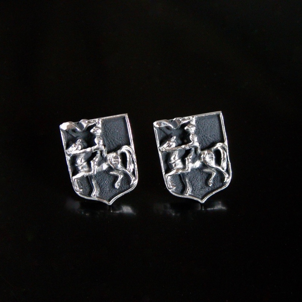 Vtg Trojan Warrior Knight Silver Tone Cufflinks
